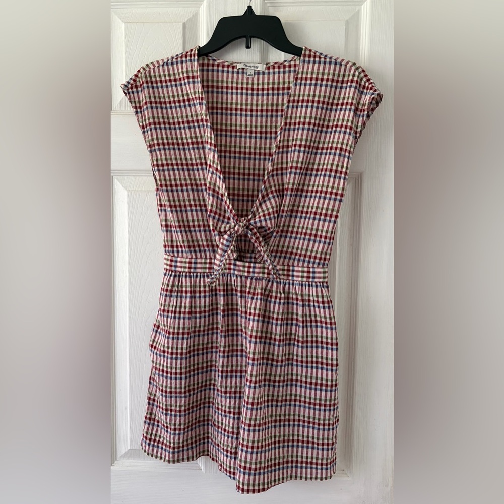 Madewell Multicolor Plaid Romper